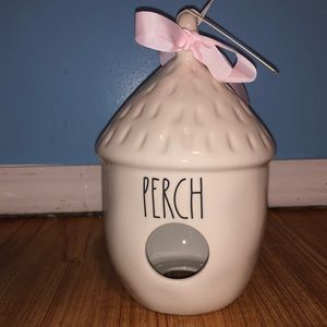 NWT Rae Dunn “Perch” Tiki-Hut Ceramic Birdhouse